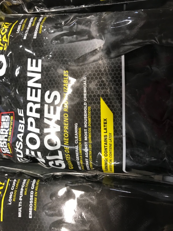 Photo 2 of Grease Monkey Large/X-Large Black Reusable Neoprene Multi-purpose Gloves (7 pack)
