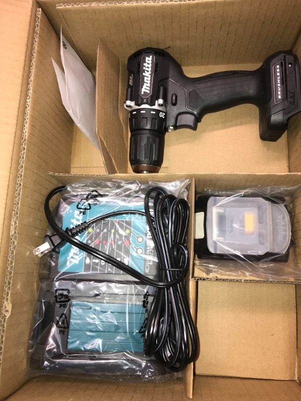 Photo 1 of Makita 18-Volt LXT Lithium-Ion Sub-Compact Brushless Cordless 1/2 in. Driver Drill Kit, 1.5Ah