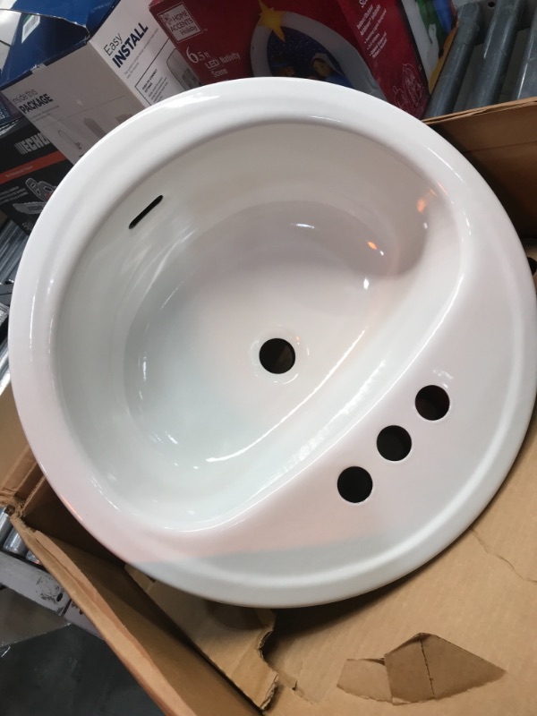 Photo 2 of Bootz Industries Laurel Round Drop-In Bathroom Sink in White