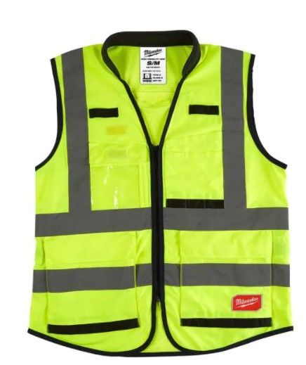 Photo 1 of Milwaukee Performance Small/Medium Yellow Class 2 High Visibility Safety Vest with 15 Pockets