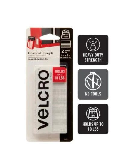 Photo 1 of 12pck-VELCRO Brand 4 in. x 2 in. Industrial Strength Strips in White (2-Pack)