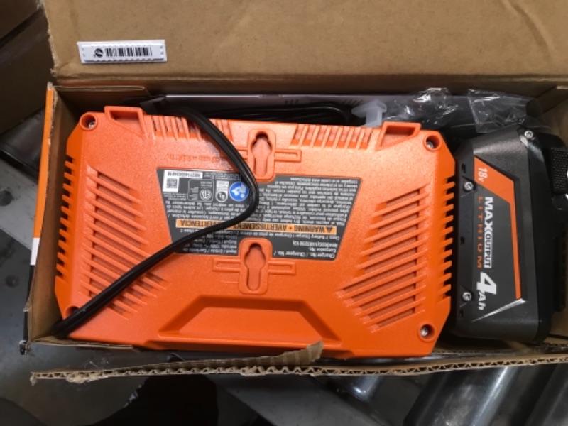 Photo 6 of RIDGID 18V Lithium-Ion MAX Output 4.0 Ah Battery and Charger Starter Kit
