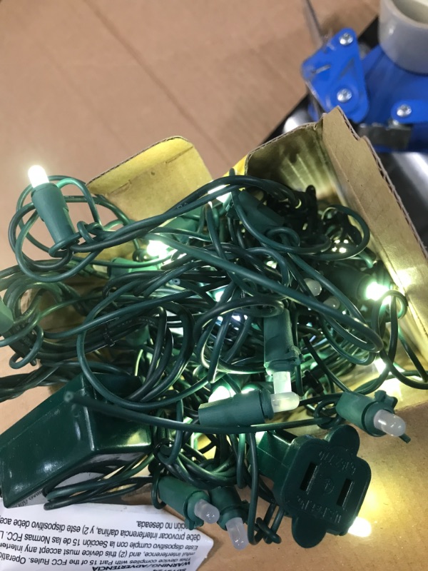 Photo 2 of 48 in. High x 66 in. Wide 70-Light LuxeSparkle White/Diamond White Christmas Net Light with Green Wire Model 