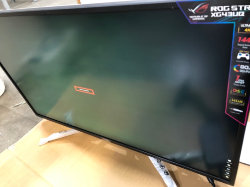 Photo 2 of ASUS ROG Strix 43” 4K HDR DSC Gaming Monitor (XG43UQ) - UHD (3840 x 2160), 144Hz, 1ms, HDMI 2.1, Extreme Low Motion Blur Sync, FreeSync Premium Pro, DisplayHDR1000, DCI-P3 90%, DisplayPort, USB
