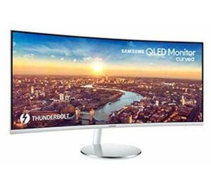 Photo 1 of SAMSUNG C34J791WTN 34IN, 21:9, THUNDERBOLT3X2, WHITE CURVED VA PANEL 1500R, 3440X1440, ADJ STAND,DP
