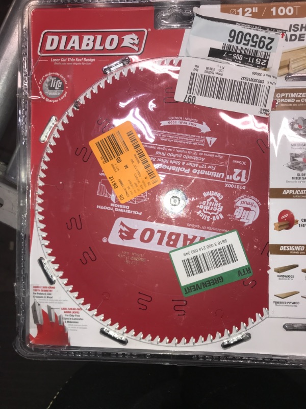 Photo 2 of DIABLO 12 in. x 100-Tooth Ultimate Polished Finish Circular Saw Blade