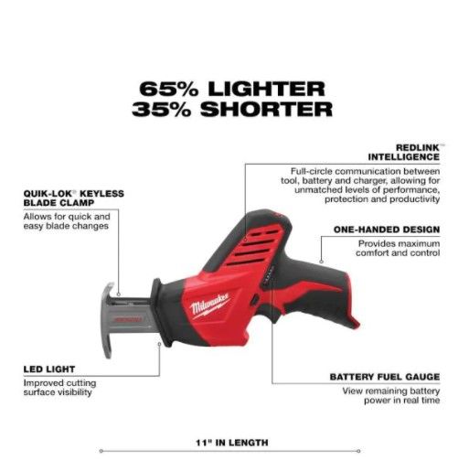 Photo 1 of Milwaukee M12 12-Volt Lithium-Ion HACKZALL Cordless Reciprocating Saw (Tool-Only)