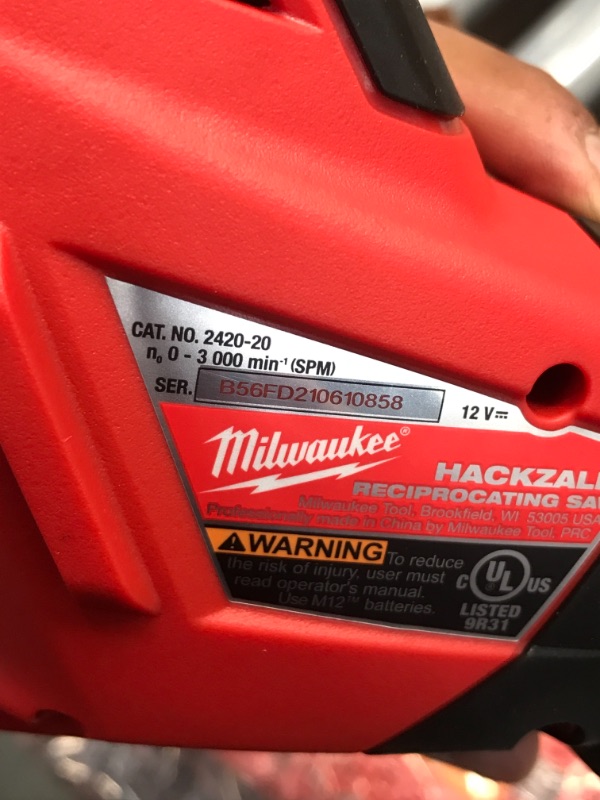 Photo 3 of Milwaukee M12 12-Volt Lithium-Ion HACKZALL Cordless Reciprocating Saw (Tool-Only)