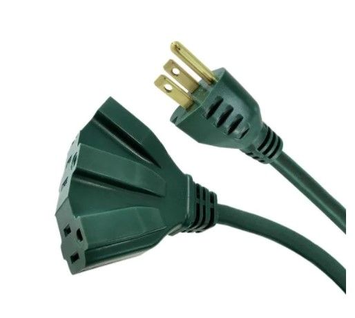 Photo 1 of 25 ft. 16/3 Fan-Tap Landscape Extension Cord, Green
