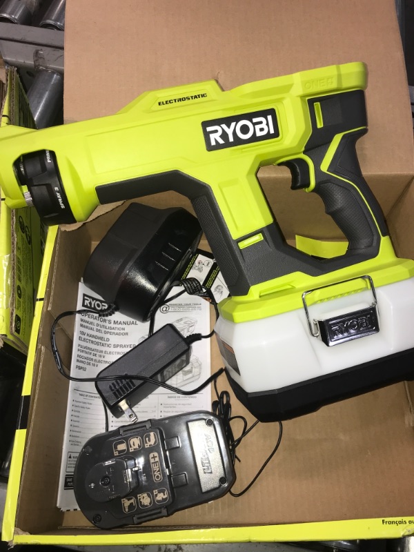 Photo 6 of RYOBI ONE+ 18V Cordless Handheld Electrostatic Sprayer Kit with (1) 2.0 Ah Battery and Charger