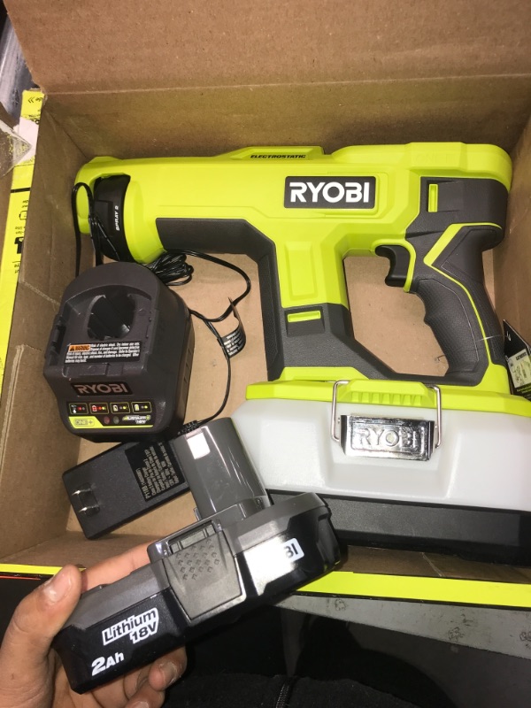 Photo 2 of RYOBI ONE+ 18V Cordless Handheld Electrostatic Sprayer Kit with (1) 2.0 Ah Battery and Charger