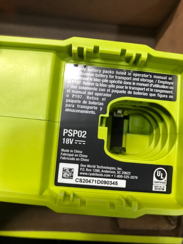 Photo 5 of RYOBI ONE+ 18V Cordless Handheld Electrostatic Sprayer Kit with (1) 2.0 Ah Battery and Charger