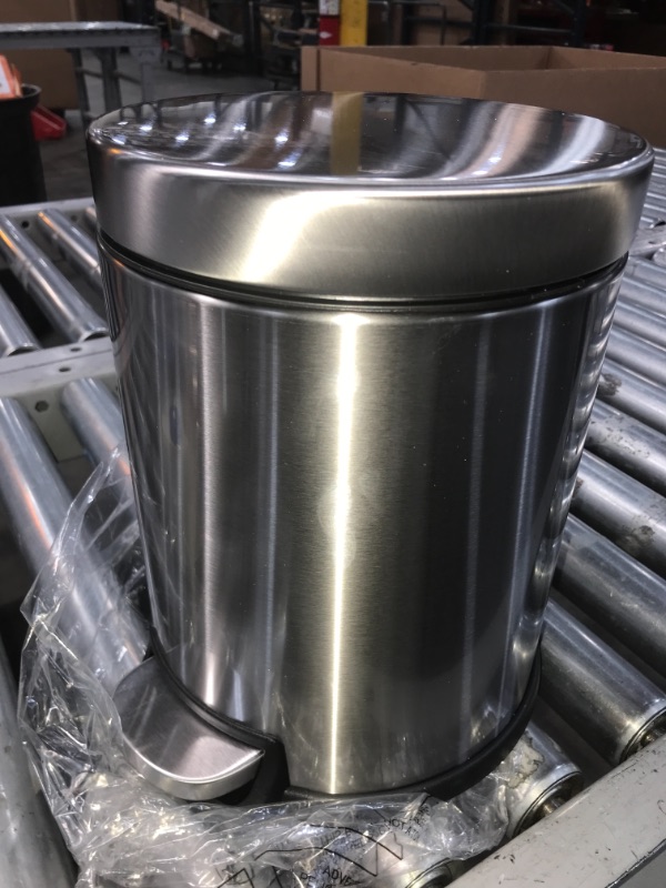 Photo 2 of 1.3 Gal. Stainless Steel Round Step-On Trash Can