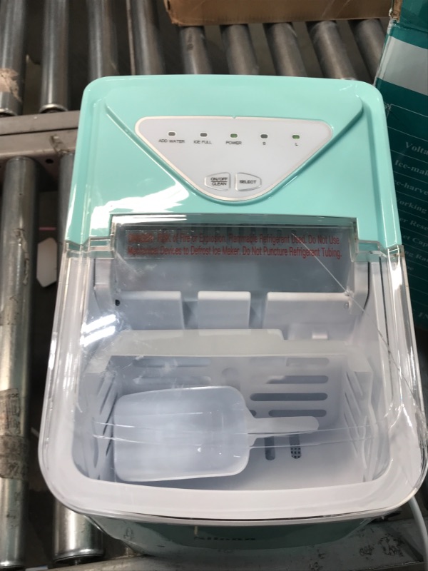 Photo 1 of Silonn Ice Makers Countertop, 9 Cubes Ready in 6 Mins, 26lbs in 24Hrs, Self-Cleaning Ice Machine with Ice Scoop and Basket, 2 Sizes of Bullet Ice for Home Kitchen Office Bar Party