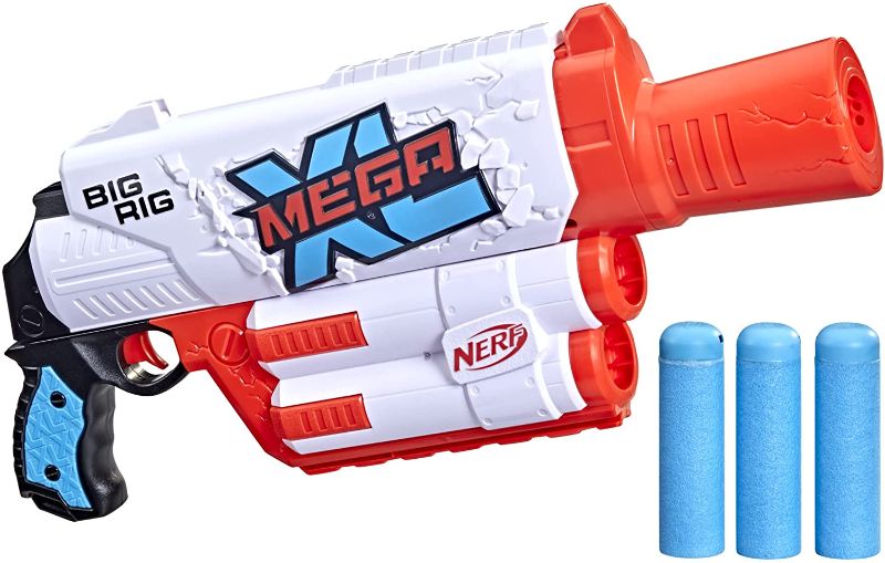 Photo 1 of NERF Mega XL Big Rig Blaster, Largest Mega Darts Ever, 3 Mega XL Whistler Darts, XL Dart Blasting, Onboard Dart Storage 2.76 x 18.62 x 7.01 inches

