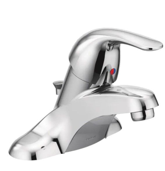 Photo 1 of Adler 4 in. Centerset Single-Handle Low-Arc Bathroom Faucet in Chrome
