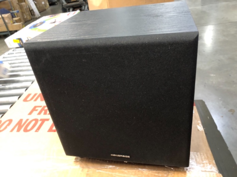 Photo 6 of Monoprice 60-Watt Powered Subwoofer - 8 Inch With Auto-On Function, For Studio And Home Theater Black
