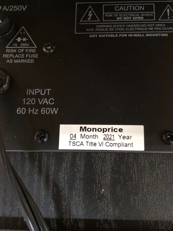 Photo 5 of Monoprice 60-Watt Powered Subwoofer - 8 Inch With Auto-On Function, For Studio And Home Theater Black
