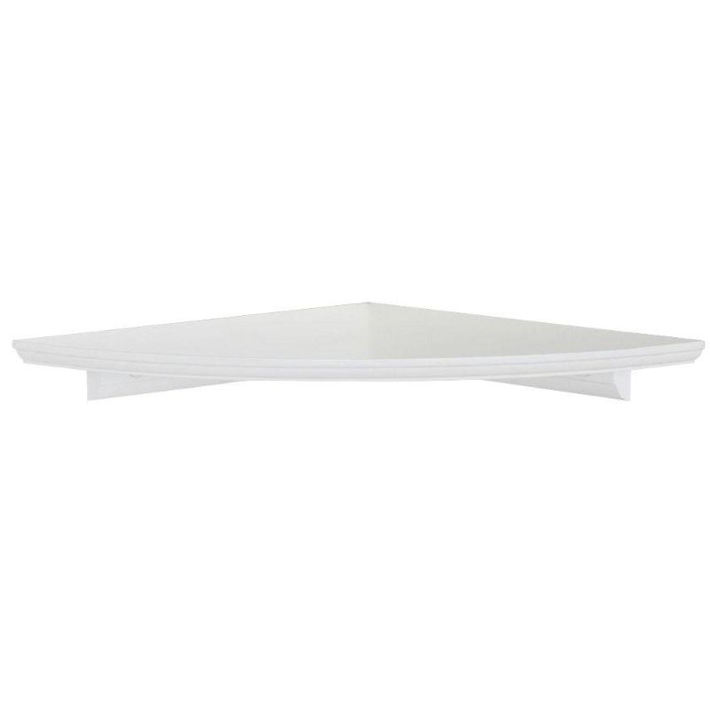 Photo 1 of 2PCK-WOODLAND PRODUCTS CO. 12 in. W White Floating MDF Corner Shelf
