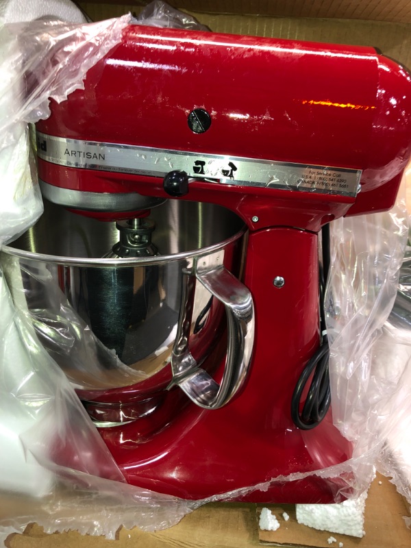 Photo 6 of KitchenAid KSM150PSER Artisan Tilt-Head Stand Mixer with Pouring Shield, 5-Quart, Empire Red
