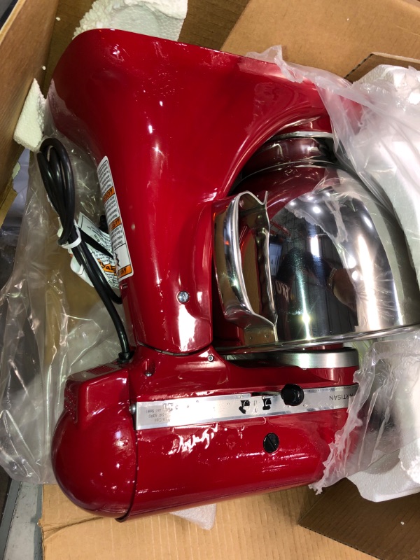 Photo 5 of KitchenAid KSM150PSER Artisan Tilt-Head Stand Mixer with Pouring Shield, 5-Quart, Empire Red
