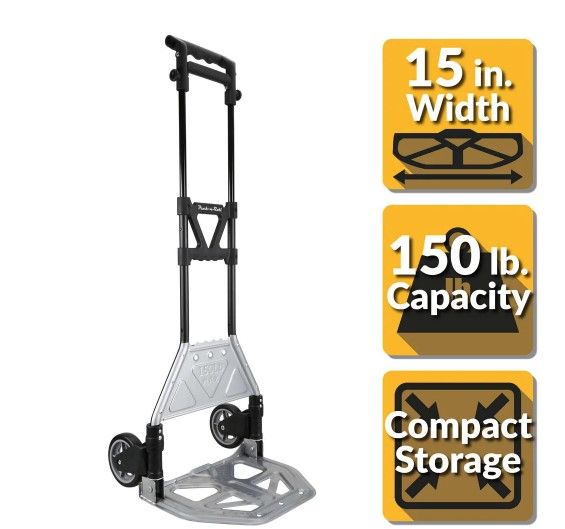 Photo 1 of PACK-N-ROLL 150 lb. Heavy Duty Folding Hand Truck with Load Support and Steel Toe Plate