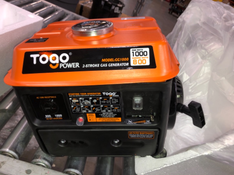 Photo 2 of TogoPower GG1000 PowerSmart Generator 800 Rated Watts & 1000 Peak Watts for Gasoline Powered Portable Generator
