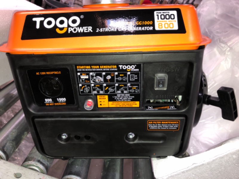 Photo 3 of TogoPower GG1000 PowerSmart Generator 800 Rated Watts & 1000 Peak Watts for Gasoline Powered Portable Generator
