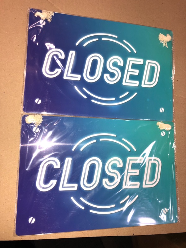 Photo 2 of 2PCK-Open Closed Sign for Business 12 X 8 inch Jolli Designs
