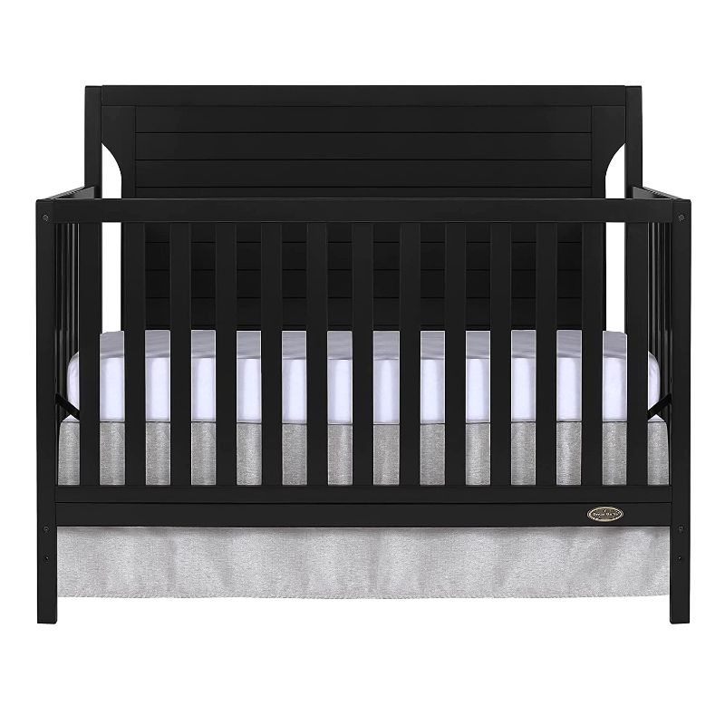 Photo 1 of Dream On Me Cape Cod 5-in-1 Convertible Crib, Black , 50x30x44 Inch (Pack of 1)
