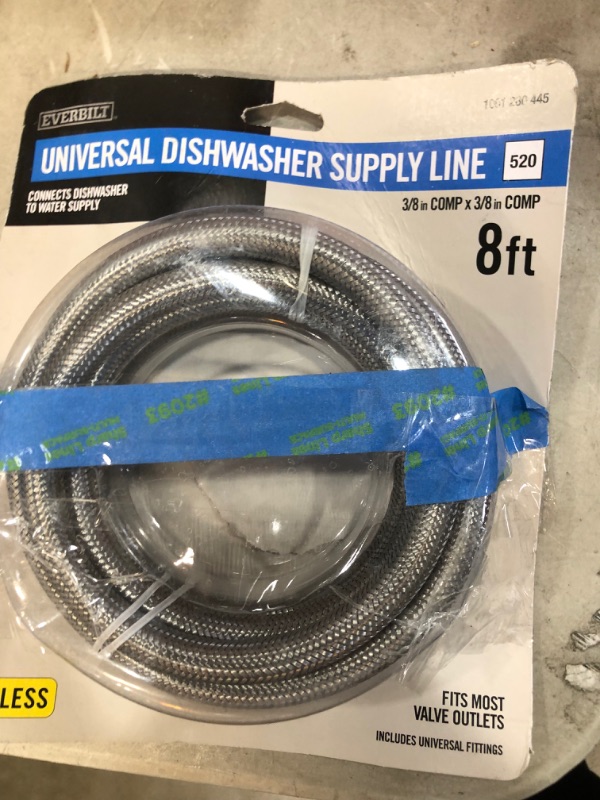 Photo 2 of Everbilt 3/8 in. x 3/8 in. x 96 in. Stainless Steel Universal Dishwasher Supply Line