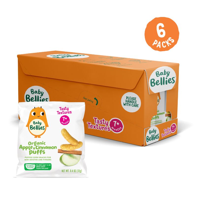 Photo 1 of (12 Pack) Little Bellies Organic Stage 2, Apple & Cinnamon Baby Snack, 2.4 Oz Pouch
