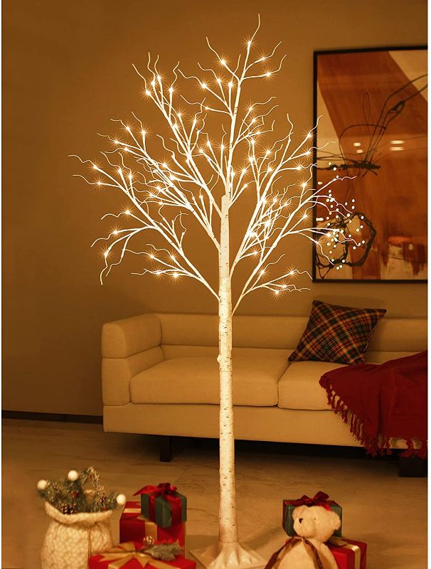 Photo 1 of **SIMILAR*** Lighted Birch Tree 6 Ft 96 LED for Christmas Holiday Party Decorations Home Wedding Festival,Indoor and Outdoor Use,Warm White
