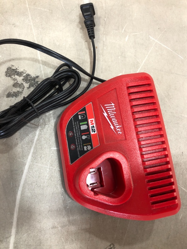 Photo 2 of **READ BELOW**Milwaukee Genuine OEM 48-59-2401 M12 Lithium Ion 12 Volt Battery Charger w/LED Indicating, Red
