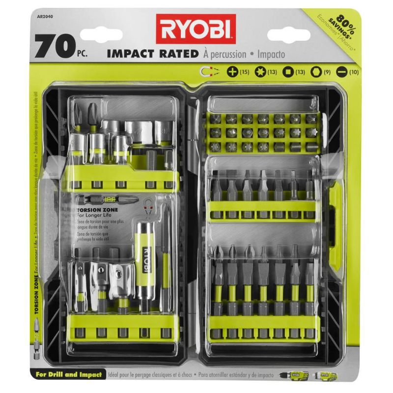 Photo 2 of **SET DEAL**RYOBI 4-Volt Lithium Screwdriver AND Ryobi - AR2040 - Impact Rated Driving Kit - 70-Piece

