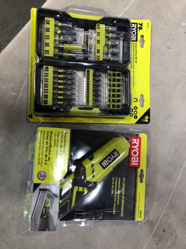 Photo 3 of **SET DEAL**RYOBI 4-Volt Lithium Screwdriver AND Ryobi - AR2040 - Impact Rated Driving Kit - 70-Piece

