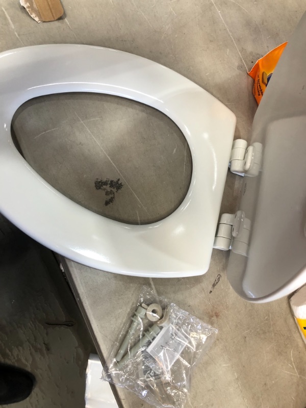 Photo 3 of Jamestown Adjustable Slow Close Never Loosens Elongated Closed Front Toilet Seat in White