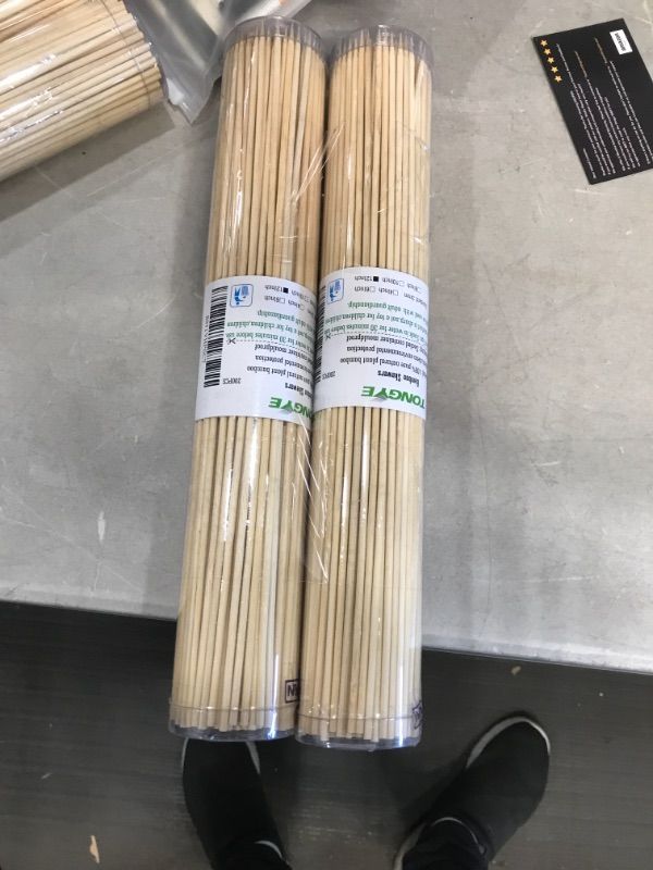 Photo 2 of 2 packages included TONGYE Premium Natural BBQ Bamboo Skewers for Shish Kabob, Grill, Appetizer, Fruit, Corn, Chocolate Fountain, Cocktail and More Food, More Size Choices 4"/6"/8"/10"/12"(200 PCS)
