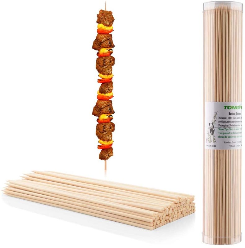 Photo 1 of 2 packages included TONGYE Premium Natural BBQ Bamboo Skewers for Shish Kabob, Grill, Appetizer, Fruit, Corn, Chocolate Fountain, Cocktail and More Food, More Size Choices 4"/6"/8"/10"/12"(200 PCS)
