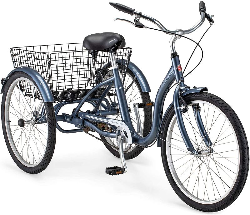 Photo 1 of 
Schwinn Meridian Adult Tricycle, 24 -Inch Wheel Options, Low Step-Through Aluminum Frame, Cargo Basket,