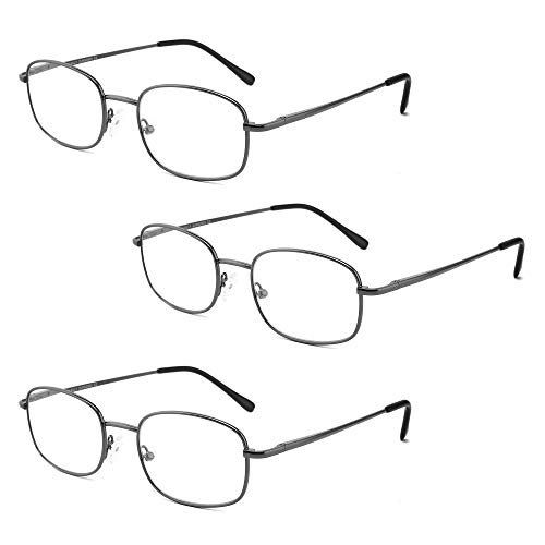 Photo 1 of Reading Glasses for Men and Women, Classic Plain Readers with Light Thin Metal Frame and Spring Hinges
