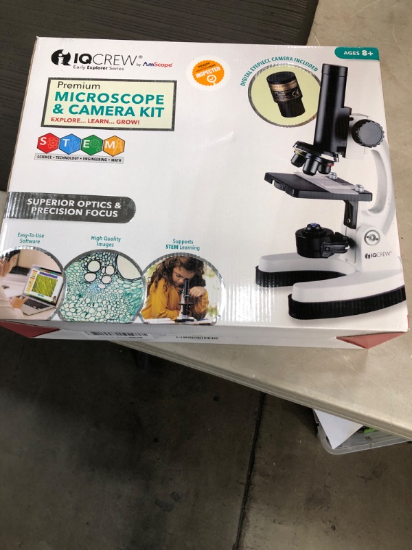 Photo 2 of AmScope - M40-K-MDM35 IQCREW by 120X – 1200X Kid’s 85+ Piece Premium Microscope STEM Kit with Color Camera, Interactive Kid’s Friendly Software, Prepared and Blank Slides and More