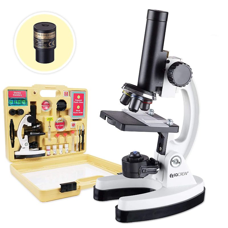 Photo 1 of AmScope - M40-K-MDM35 IQCREW by 120X – 1200X Kid’s 85+ Piece Premium Microscope STEM Kit with Color Camera, Interactive Kid’s Friendly Software, Prepared and Blank Slides and More