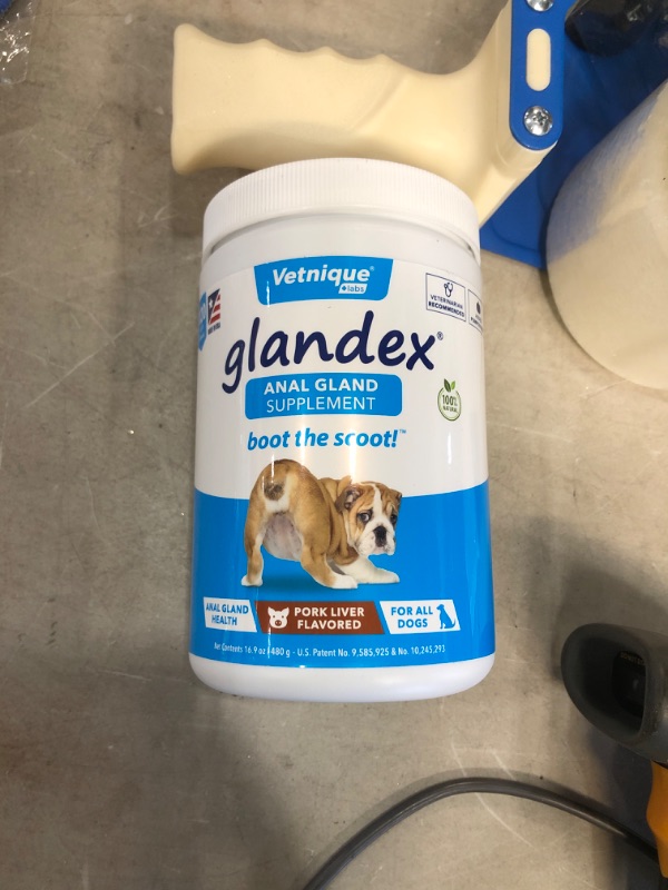 Photo 2 of  expires 09/2023 Glandex Anal Gland Soft Chew Treats with Pumpkin for Dogs 120ct Chews with Digestive Enzymes, Probiotics Fiber Supplement for Dogs – Vet Recommended - Boot The Scoot - by Vetnique Labs