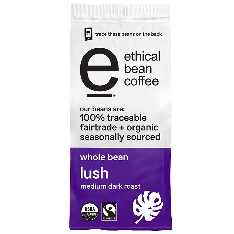 Photo 1 of  best  before 10/26/2021 Ethical Bean Sweet Espresso Medium Dark Roast Fairtrade Organic Whole Bean Coffee (12 oz Bag
