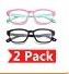 Photo 1 of AIEYEZO Kids Blue Light Blocking Glasses Silicone Flexible Square Eyeglasses Frame with Glasses Rope, 