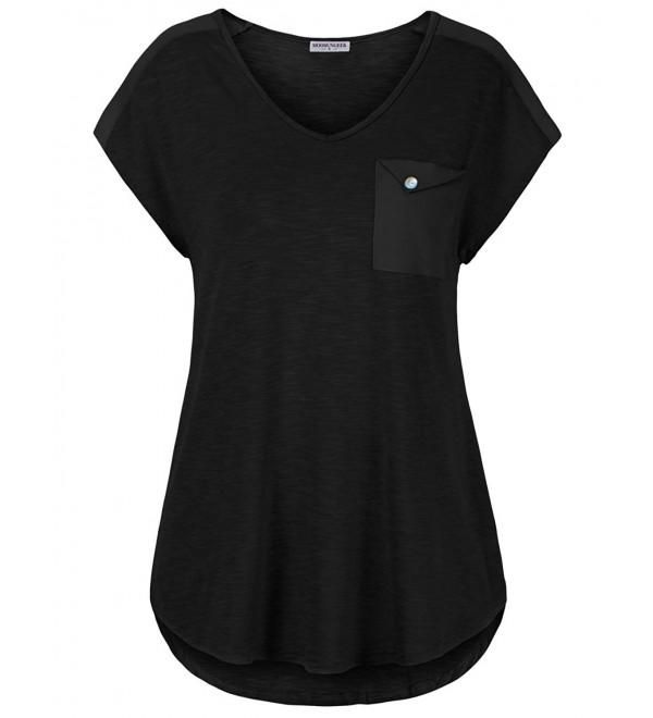 Photo 1 of SIMILAR TO STOCK PHOTO**
WOMENS SUMMER RAGLAN SLEEVES COMFY T SHIRT- CREW NECK CASUAL BASIC TEE  WITH FRONT POCKET - BLACK XL