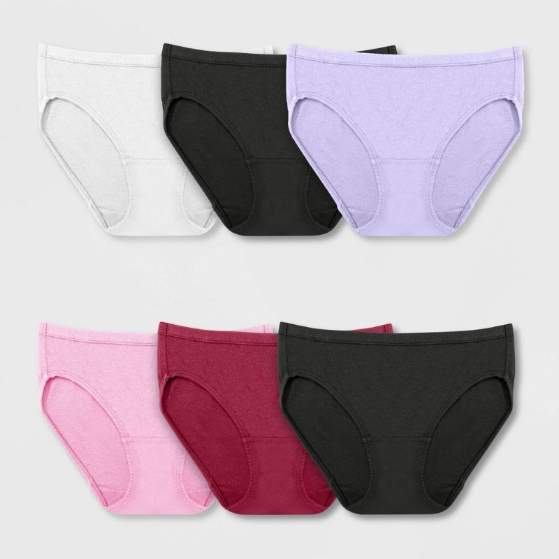 Photo 1 of NOT REUDABLE**SOLD AS IS **Fruit of the Loom Women's Breathable Cotton Mesh Assorted Bikini Underwear, 6-Pack
PLEASE WASH BEFORE USEAGE