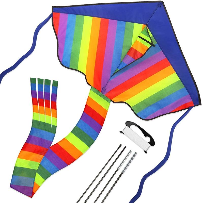 Photo 1 of Maliton Kite, Rainbow Kites for Kids & Adults, Easy to Fly  Kites with Long Colorful Tail,
