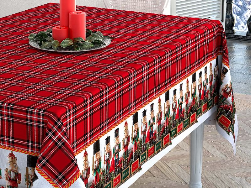 Photo 1 of 100% Fine Cotton Christmas Tablecloths for Rectangle & Oval Tables 55' x 70' 